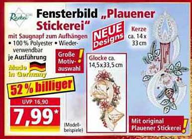 Fensterbild "Plauener Stickerei"