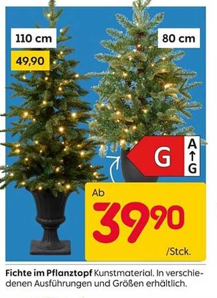 Fichte im Pflanztopf Kunstmaterial