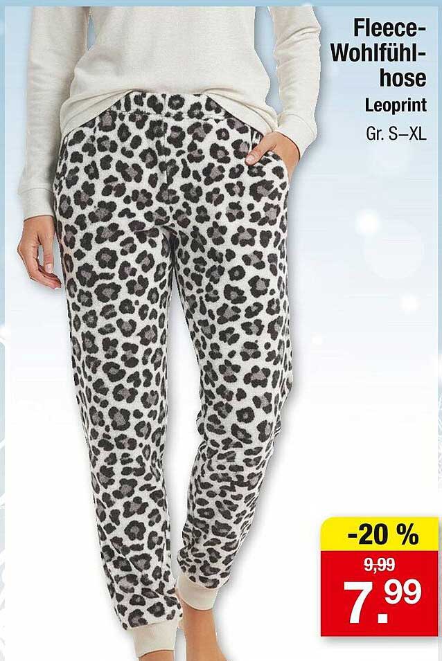 Fleece-Wohlfühlhose im modernen Leo-Print