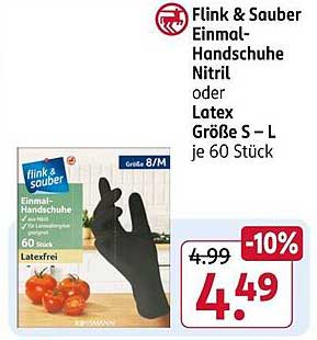 Flink & Sauber Einmal-Handschuhe Nitril oder Latex Größe S – L je 60 Stück