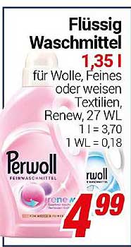 Flüssig Waschmittel Perwoll 1,35 L für Wolle, Feines oder weiße Textilien