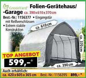 Folien-Gerätehaus/-Garage ca. 390x610x370 cm