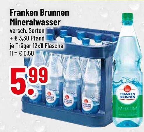 Franken Brunnen Mineralwasser - verschiedene Sorten im 12er-Träger
