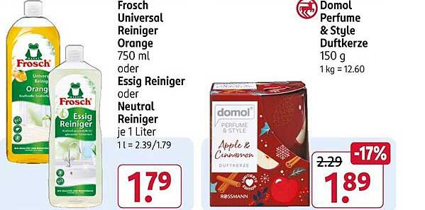 Frosch Universalsreiniger Orange 750 ml oder Essig Reiniger