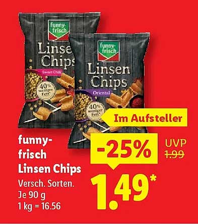 Funny-frisch Linsen Chips - Verschiedene Sorten