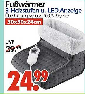 Fußwärmer mit 3 Heizstufen und LED-Anzeige