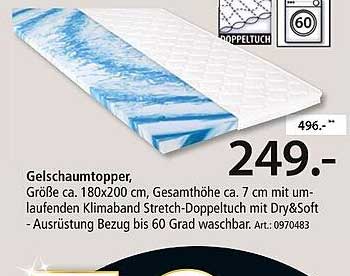 Gelschaumtopper 180x200 cm - Schlafkomfort auf höchstem Niveau