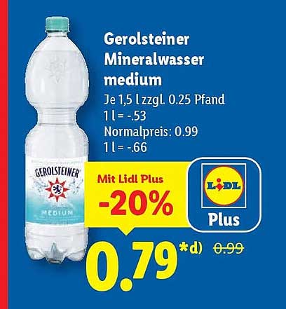Gerolsteiner Mineralwasser medium 1,5 l