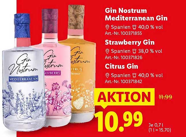 Gin Nostrum - Mediterranean Gin, Strawberry Gin & Citrus Gin