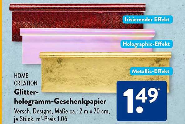 Glitterhologramm-Geschenkpapier von Home Creation
