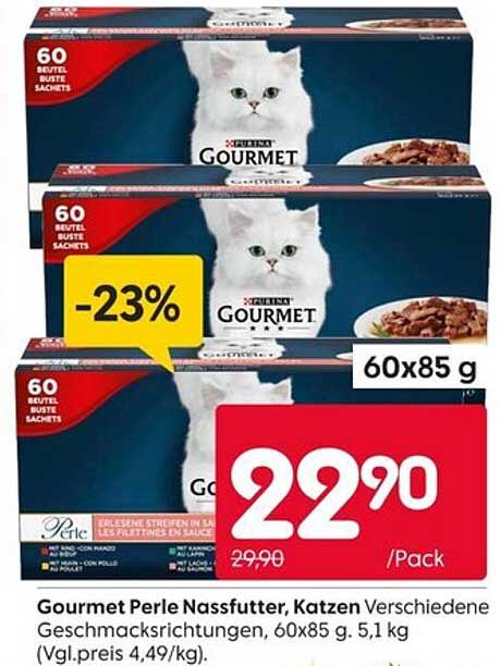 Gourmet Perle Nassfutter, Katzen - Verschiedene Geschmacksrichtungen