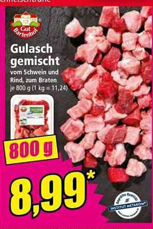 Gulasch gemischt vom Schwein und Rind, zum Braten