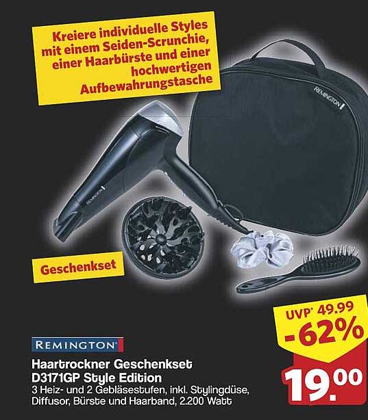 Haarföhn Geschenkset D3171GP Style Edition