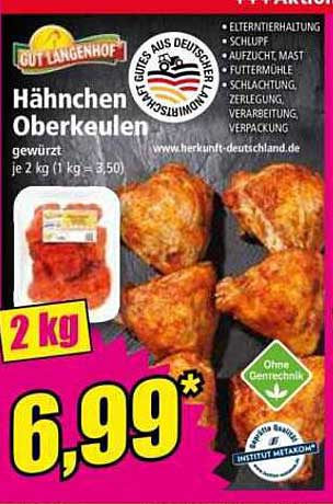 Hähnchen Oberkeulen - 2 kg für nur 6,99 €