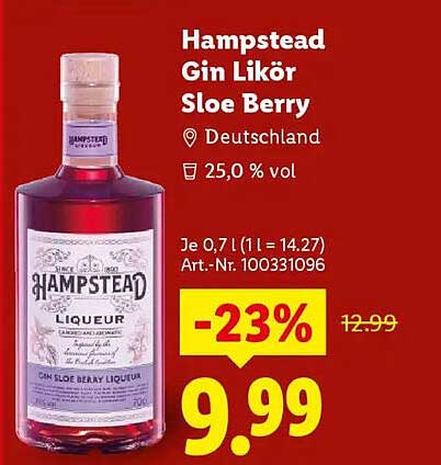 Hampstead Gin Likör Sloe Berry