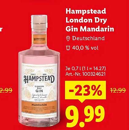 Hampstead London Dry Gin Mandarin