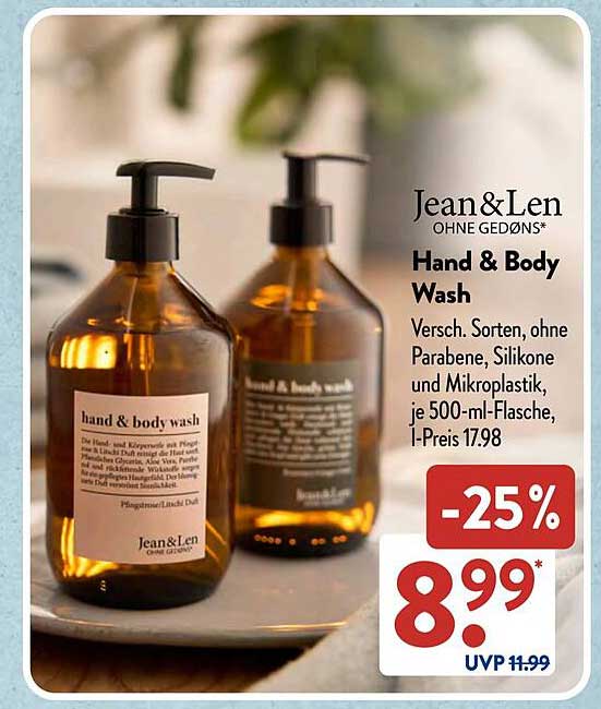 Hand & Body Wash von Jean&Len - 500 ml