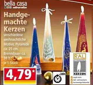Handgemachte Kerzen - verschiedene weihnachtliche Motive