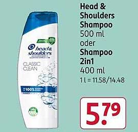 Head & Shoulders Shampoo 500 ml oder Shampoo 2in1 400 ml