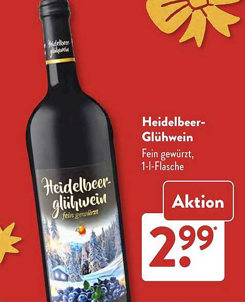 Heidelbeer-Glühwein, fein gewürzt, 1-l-Flasche