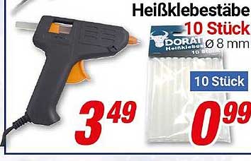 Heißklebepistole + 10 Heißklebestäbe