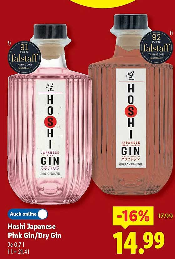 Hoshi Japanese Pink Gin/Dry Gin