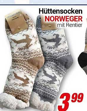 Hüttensocken NORWEGER mit Rentier