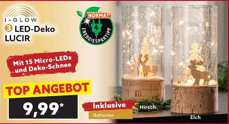 I-GLOW 3 LED-Deko Lucir mit 15 Micro-LEDs und Deko-Schnee