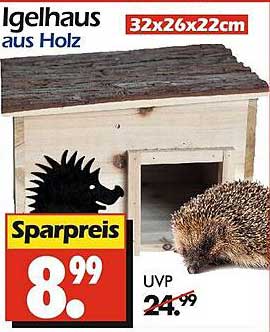 Igelhaus aus Holz 32x26x22cm