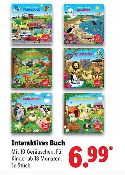 Interaktives Buch mit 10 Geräuschen – Für Kinder ab 18 Monaten