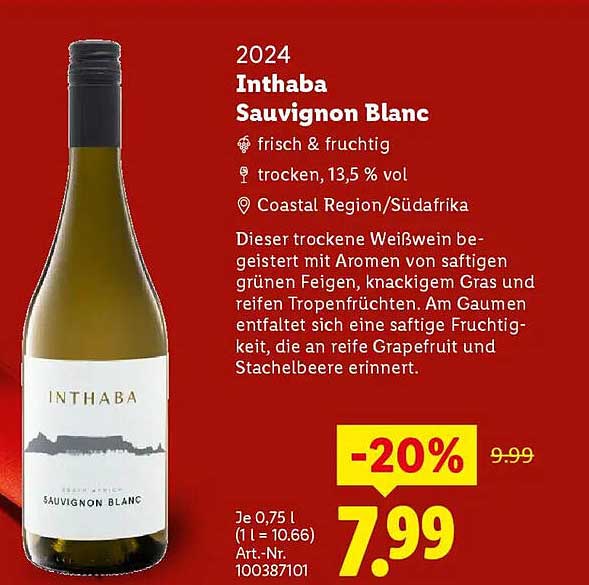 Inthaba Sauvignon Blanc 2024 – Frisch und fruchtig