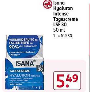 Isana Hyaluron Intense Tagescreme LSF 30 50 ml