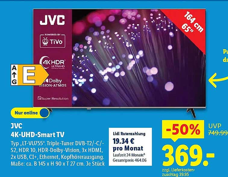 JVC 4K-UHD-Smart TV, 164 cm (65 Zoll)