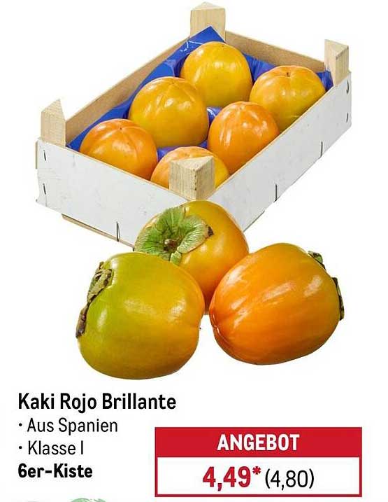 Kaki Rojo Brillante - 6er-Kiste aus Spanien, Klasse I