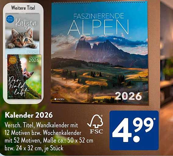 Kalender 2026 - Faszinierende Alpen