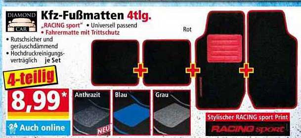 Kfz-Fußmatten 4tlg. "RACING sport"