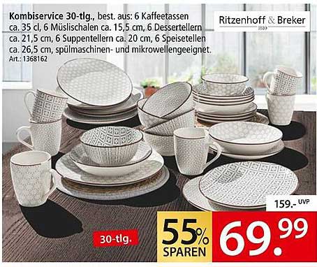 Kombiservice 30-tlg. von Ritzenhoff & Breker - Jetzt 55% sparen!