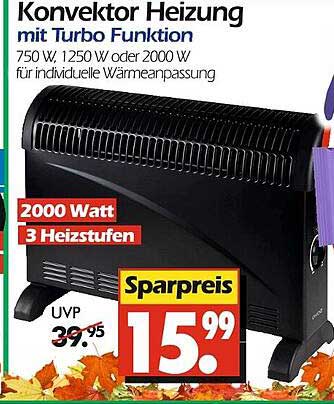 Konvektor Heizung mit Turbo Funktion