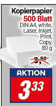 Kopierpapier 500 Blatt - DIN A4, 80 g