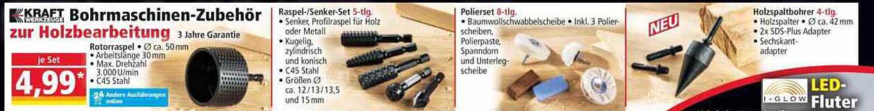 KRAFT Bohrmaschinen-Zubehör zur Holzbearbeitung