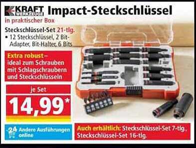 KRAFT Impact-Steckschlüssel 21-tlg. Set in praktischer Box