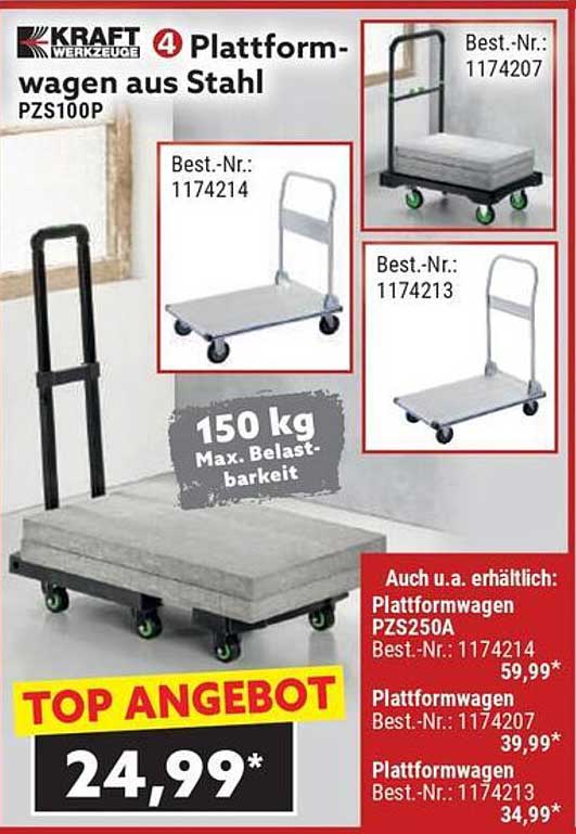 KRAFT Plattformwagen aus Stahl PZS100P