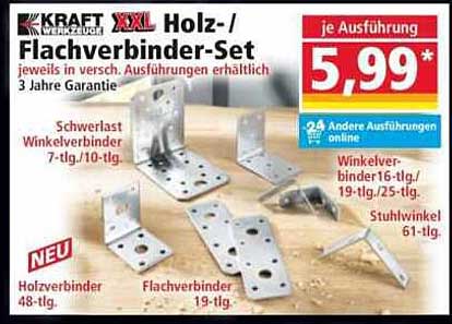 KRAFT Werkzeuge XXL Holz-/Flachverbinder-Set