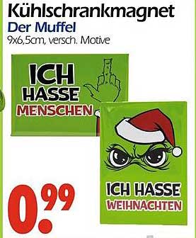 Kühlschrankmagnet Der Muffel - ICH HASSE MENSCHEN & ICH HASSE WEIHNACHTEN
