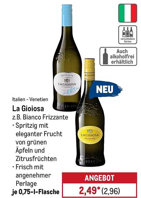 La Gioiosa Spumante Frizzante - erfrischender Genuss aus Italien