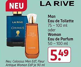 LA RIVE Colossus Men Eau de Toilette oder Fleur Antique Woman Eau de Parfum