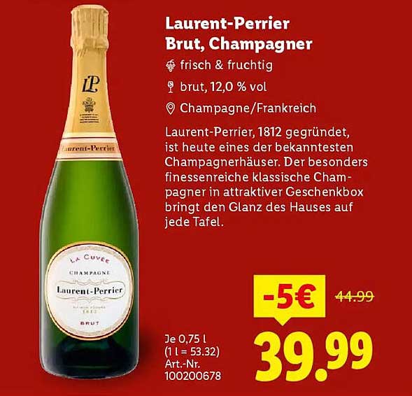 Laurent-Perrier Brut, Champagner