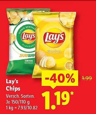 Lay's Chips - Verschiedene Sorten