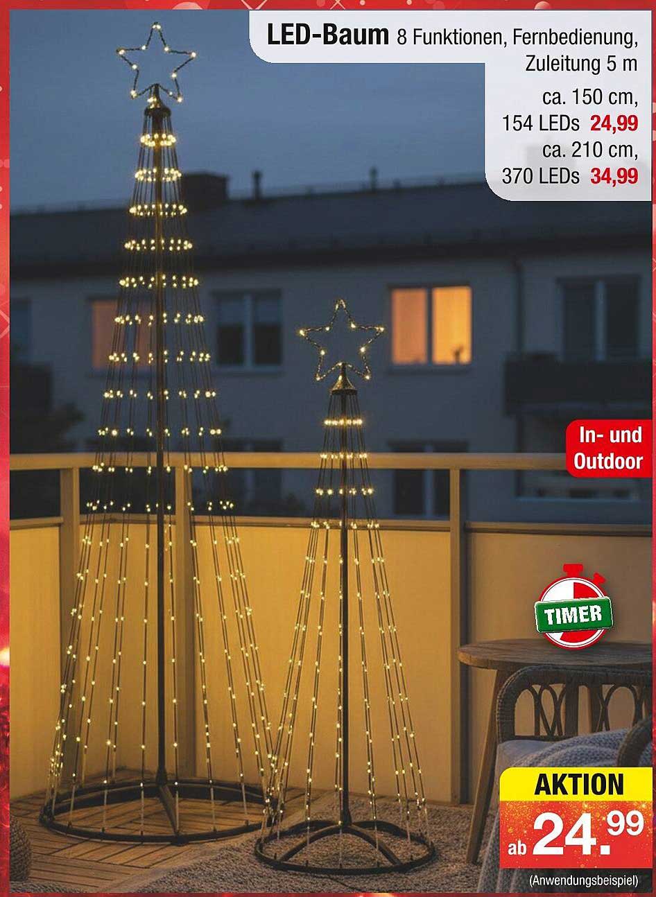 LED-Baum 8 Funktionen, Fernbedienung, Zuleitung 5 m