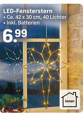 LED-Fensterstern mit 40 Lichtern
